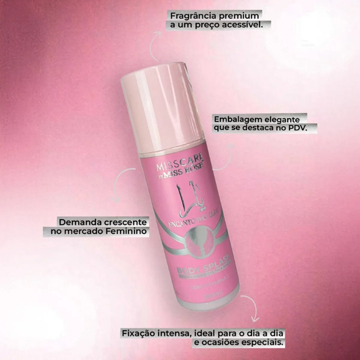 Body Splash Feminino Charm of the Wings 200ml - Miss Care by Miss Rôse