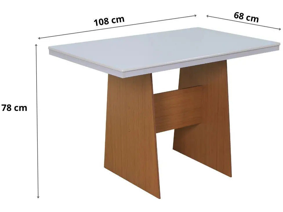 Conjunto Mesa de Jantar 4 Cadeiras Canela e Off White Madesa
