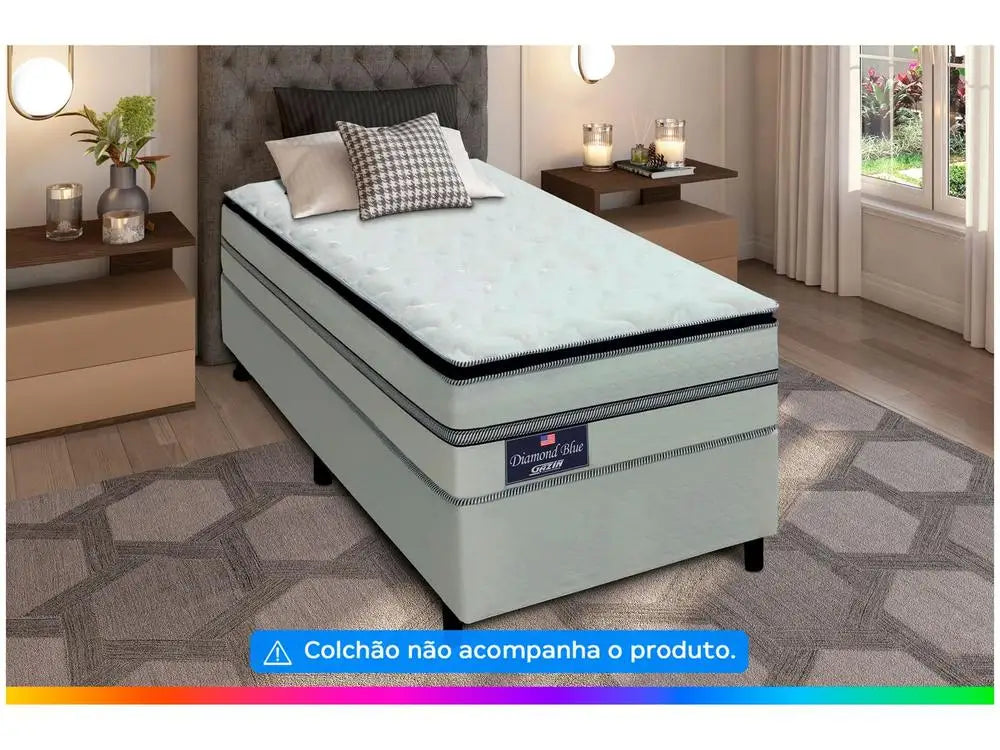 Base Box Solteiro Gazin 27x138x188cm Diamond Blue