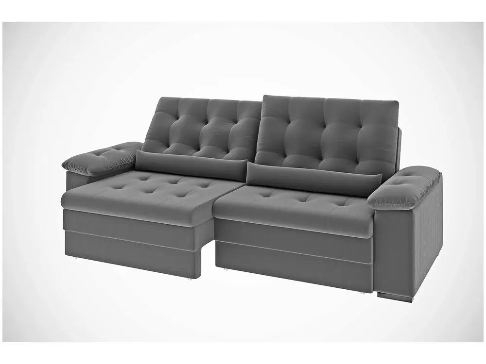 Sofá Retrátil e Reclinável 2 Lugares Suede Colombia Thormatta