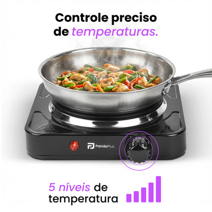 Fogão Elétrico Portátil 1 Boca 1000W - Compacto e Prático
