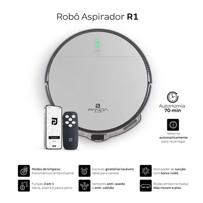 Robô Aspirador 3 em 1 Panda Plus – 400ml
