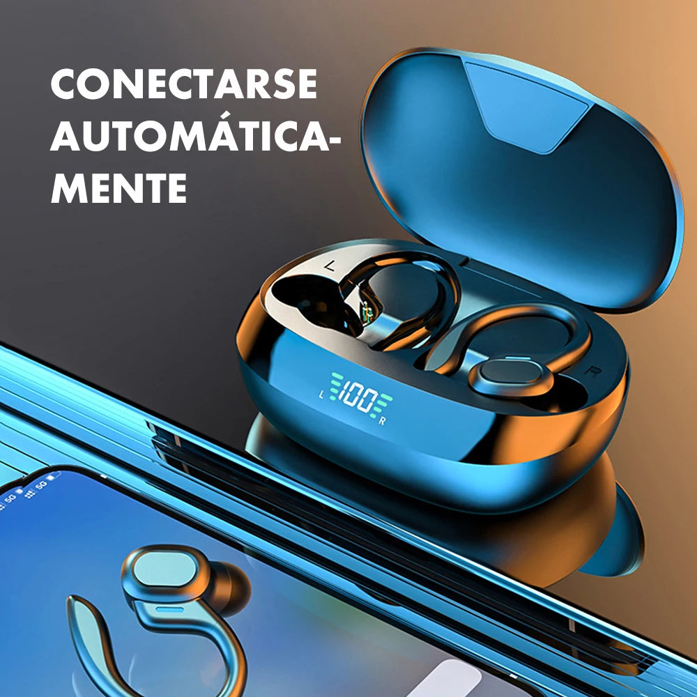 Fone de Ouvido Bluetooth SP16 Gancho Auricular Sem Fio Display LED Cancelamento de Ruído Esportivo com Microfone