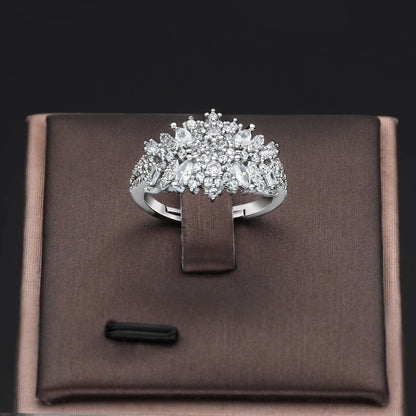 Conjunto 4 Peças Joias Noiva Zircônia Festa Feminino Elegante