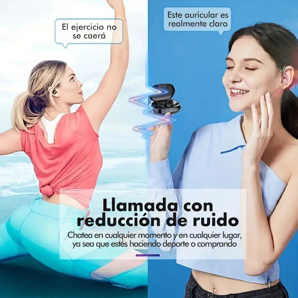Fone de Ouvido Bluetooth SP16 Gancho Auricular Sem Fio Display LED Cancelamento de Ruído Esportivo com Microfone