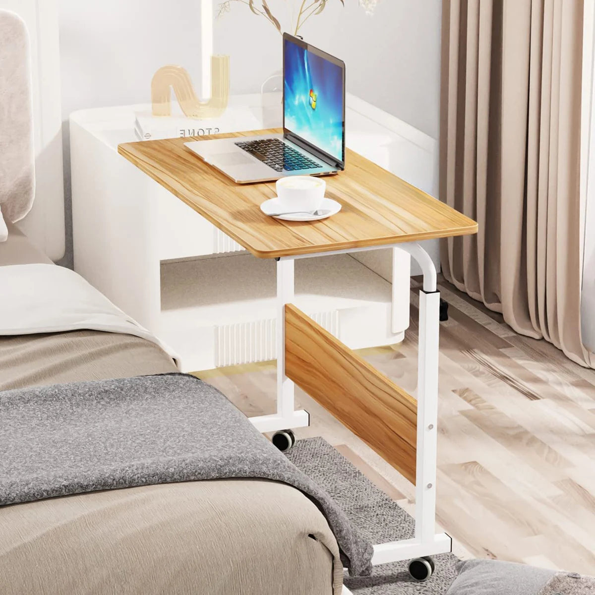 Mesa de Escritório com Altura Ajustável - Mesa Móvel para Notebook e Estudo