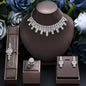 Conjunto 4 Peças Joias Noiva Zircônia Festa Feminino Elegante
