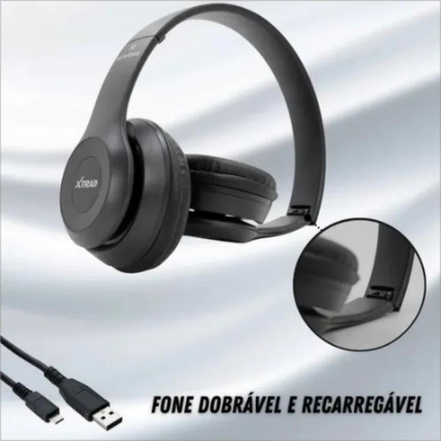Fone de Ouvido Bluetooth Sem Fio com Microfone - Headphone In-Ear