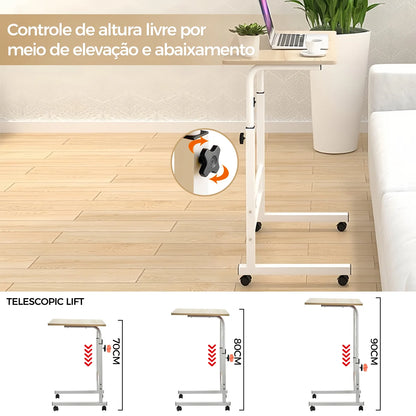 Mesa de Escritório com Altura Ajustável - Mesa Móvel para Notebook e Estudo