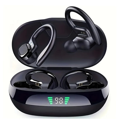 Fone de Ouvido Bluetooth SP16 Gancho Auricular Sem Fio Display LED Cancelamento de Ruído Esportivo com Microfone