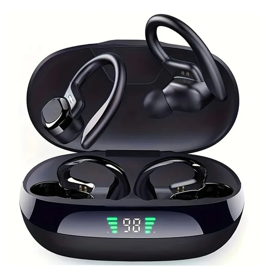 Fone de Ouvido Bluetooth SP16 Gancho Auricular Sem Fio Display LED Cancelamento de Ruído Esportivo com Microfone
