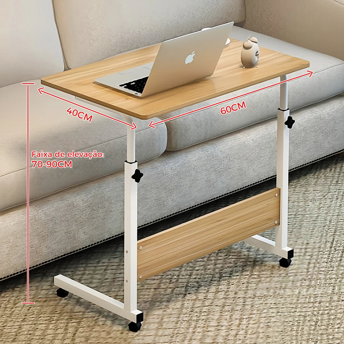 Mesa de Escritório com Altura Ajustável - Mesa Móvel para Notebook e Estudo
