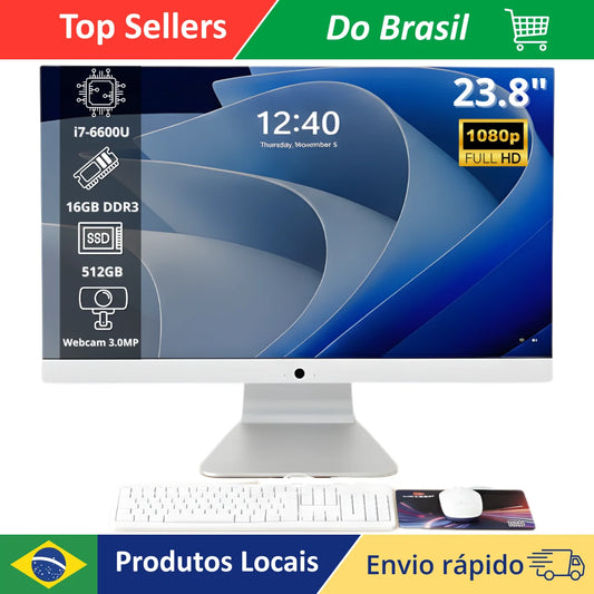 Computador All In One 23.8" Full HD - PC Completo Integrado