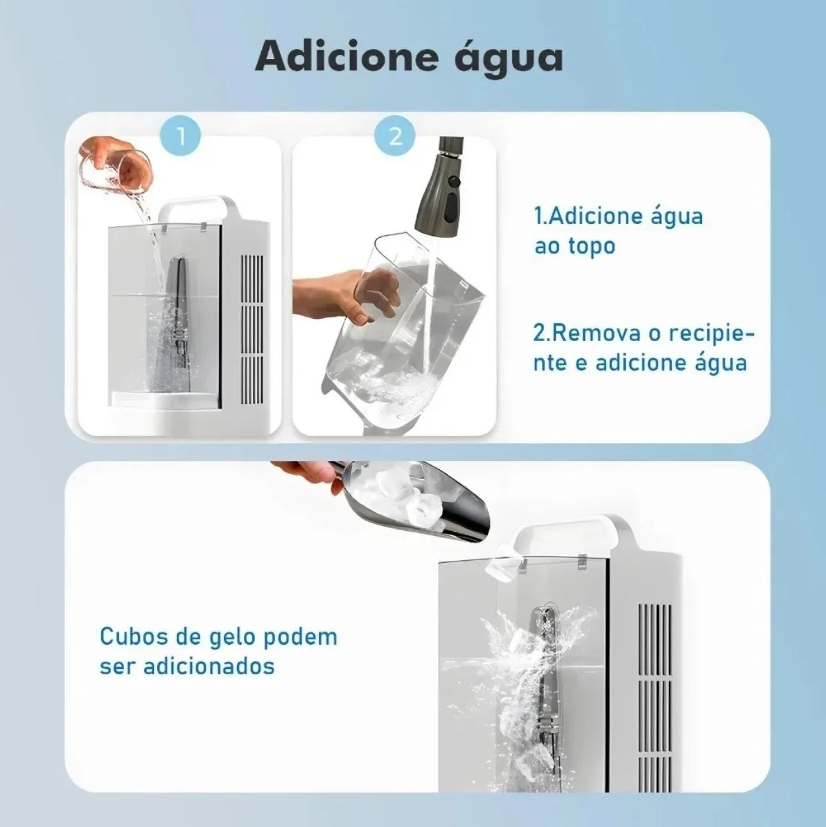 Climatizador de Ar Portátil com Reservatório para Água e Gelo, Oscilação Automática – Bivolt
