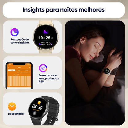Smartwatch Zeblaze GTR 3 Pro Tela AMOLED 1.43" Pulseira Aço Inox 316L Atender/Fazer Chamadas
