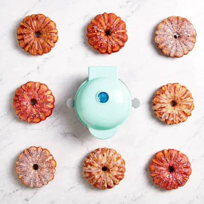 Máquina Mini para Bolos e Waffles Bundt Antiadesiva - Fácil de Usar e Limpar - Perfeita para Doces Caseiros e Confeitaria