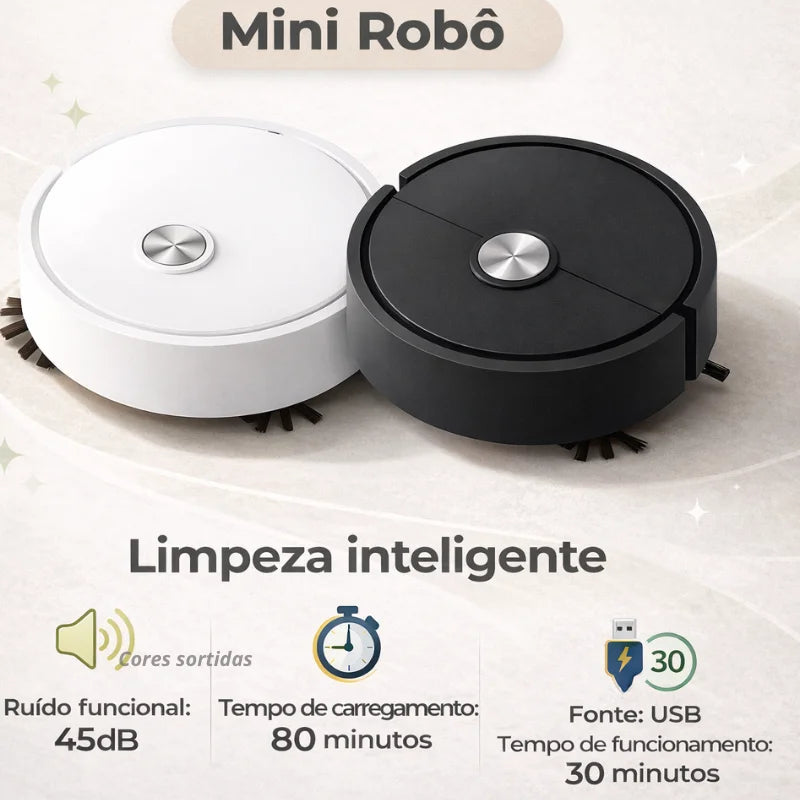 Mini Aspirador Robô Master Kim – recarregável via USB.