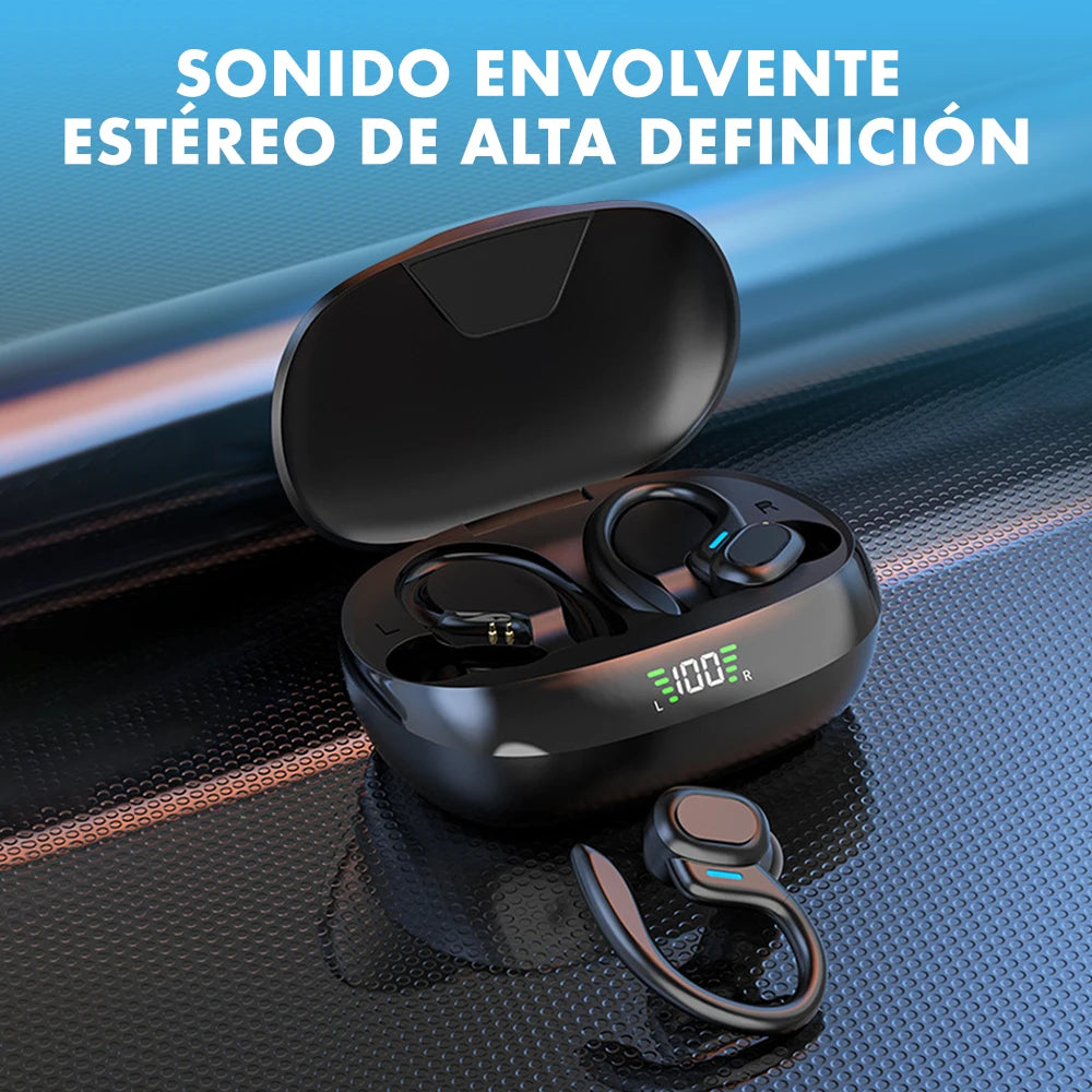 Fone de Ouvido Bluetooth SP16 Gancho Auricular Sem Fio Display LED Cancelamento de Ruído Esportivo com Microfone