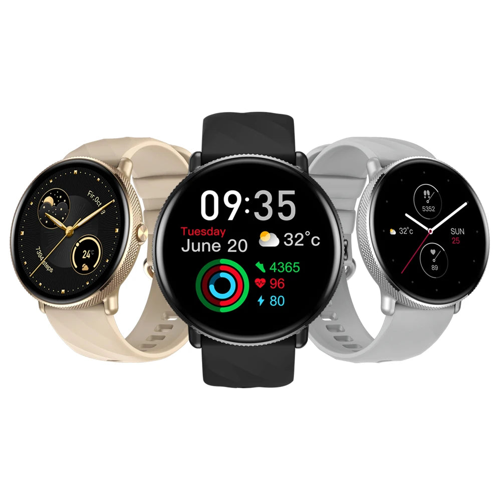 Smartwatch Zeblaze GTR 3 Pro Tela AMOLED 1.43" Pulseira Aço Inox 316L Atender/Fazer Chamadas