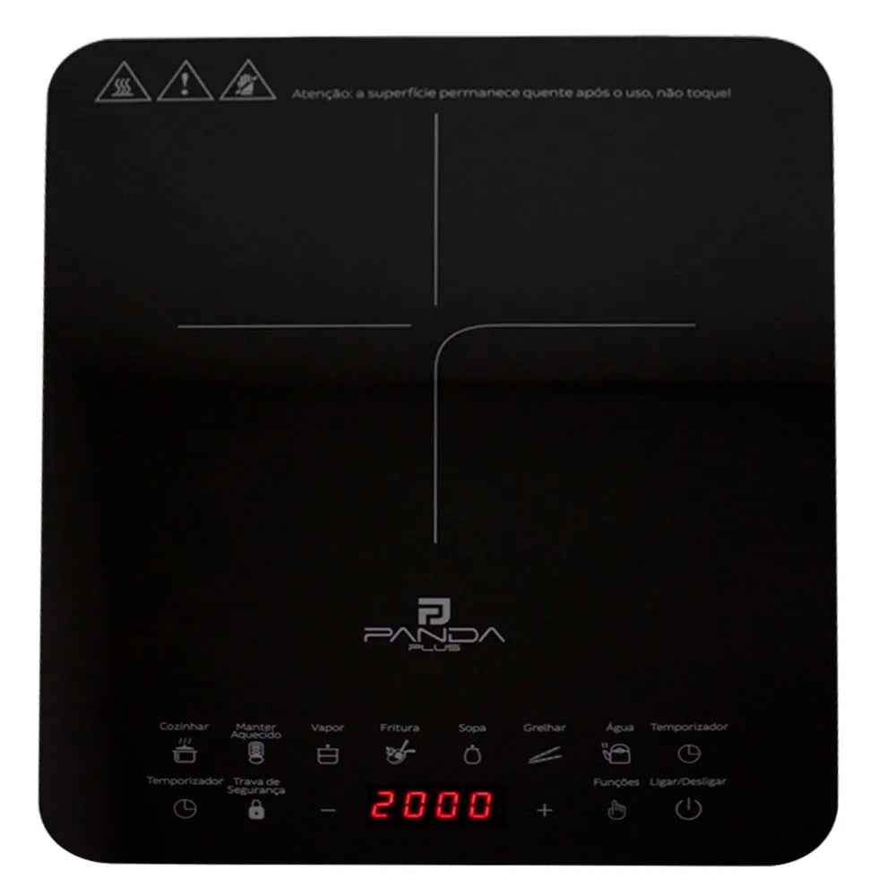 Cooktop Indução 1 Boca Portátil PandaPlus 2000W 220V Touch AMG-C1