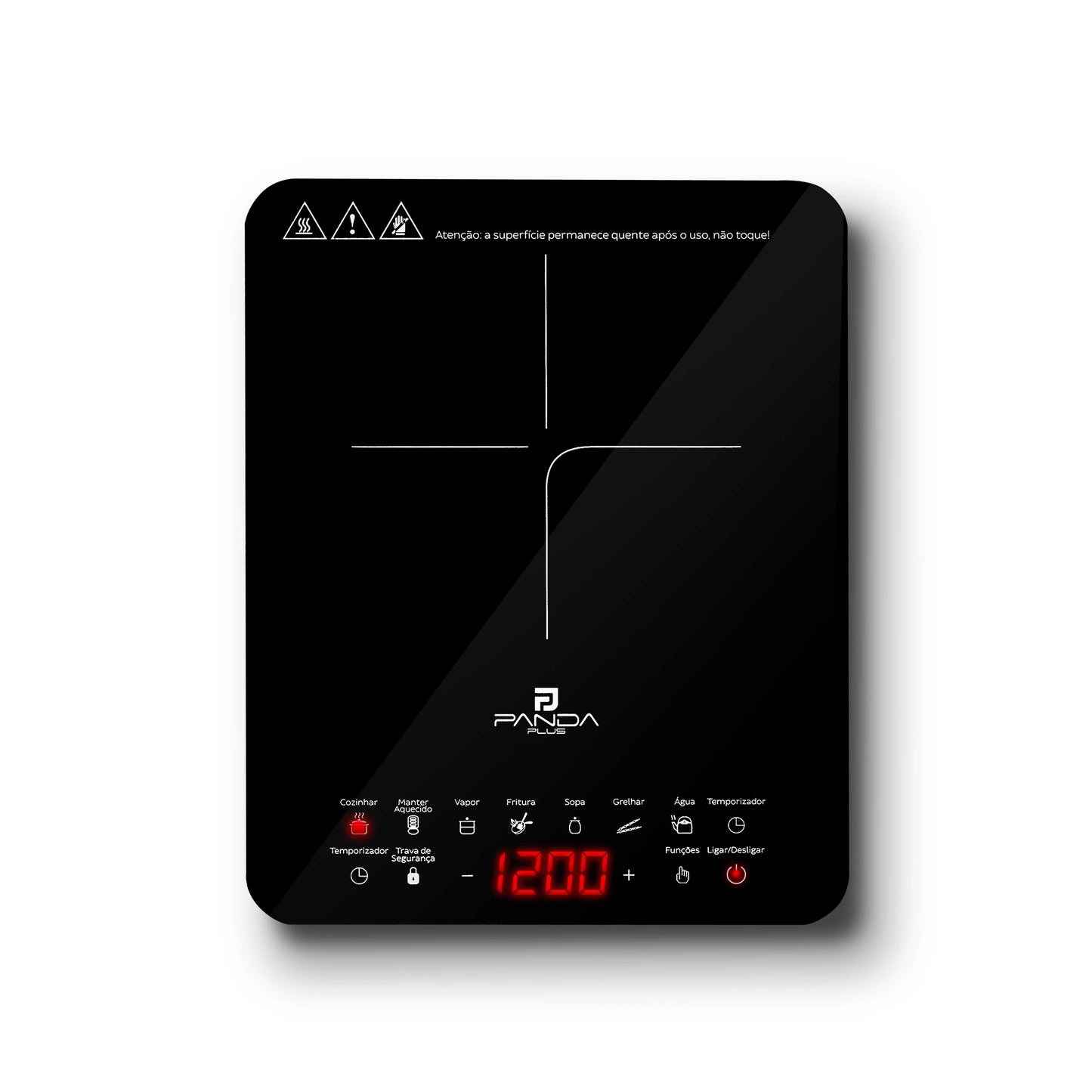 Cooktop Indução 1 Boca Portátil PandaPlus 2000W 220V Touch AMG-C1