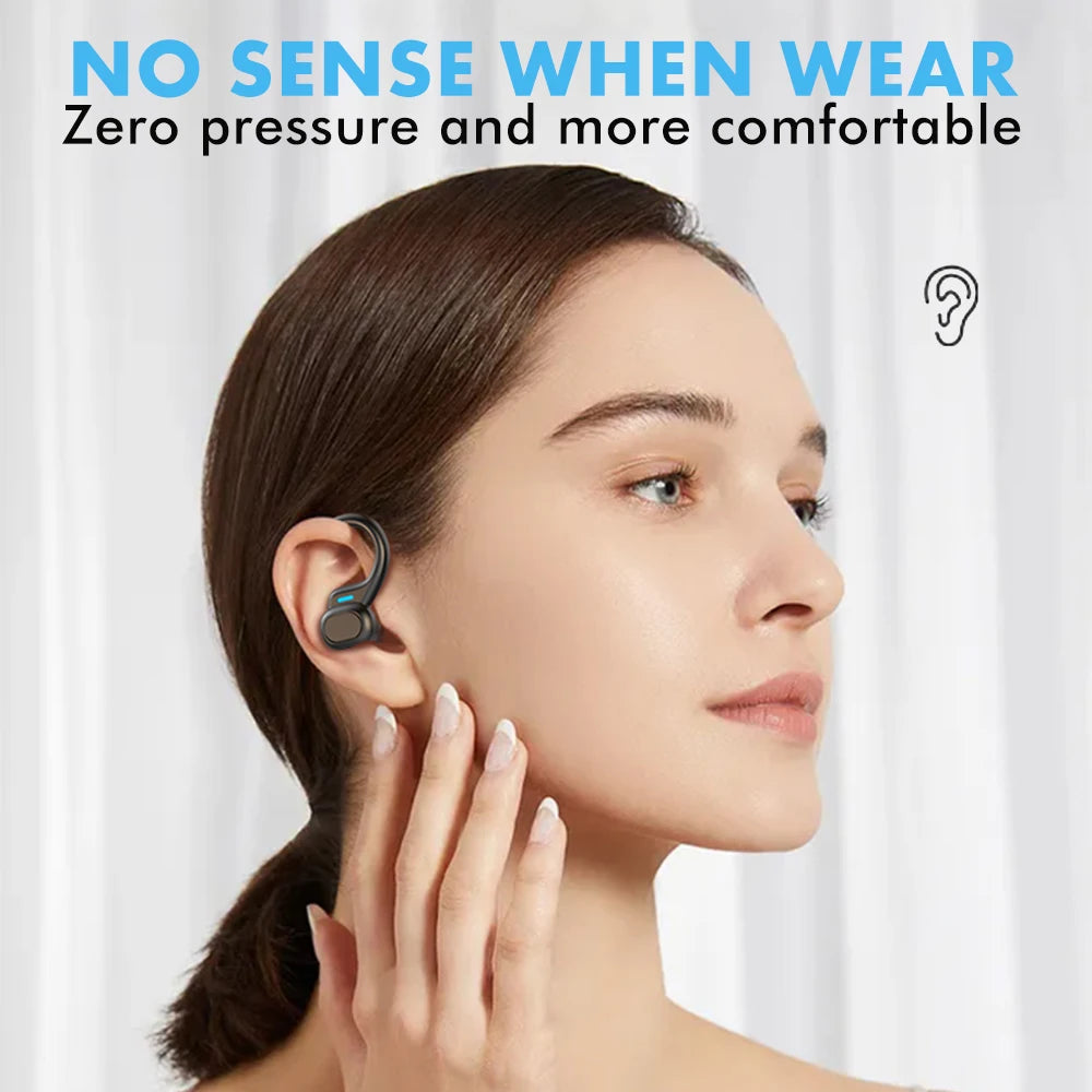 Fone de Ouvido Bluetooth SP16 Gancho Auricular Sem Fio Display LED Cancelamento de Ruído Esportivo com Microfone