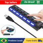 Hub USB 2.0 com 7 Portas - Expansor USB Externo para PC
