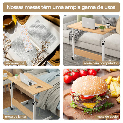 Mesa de Escritório com Altura Ajustável - Mesa Móvel para Notebook e Estudo