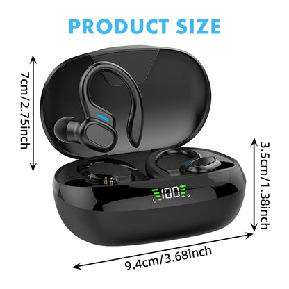 Fone de Ouvido Bluetooth SP16 Gancho Auricular Sem Fio Display LED Cancelamento de Ruído Esportivo com Microfone