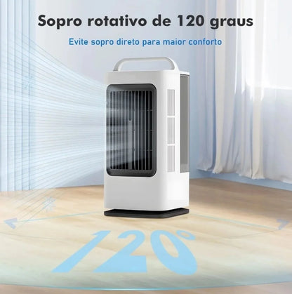 Climatizador de Ar Portátil com Reservatório para Água e Gelo, Oscilação Automática – Bivolt