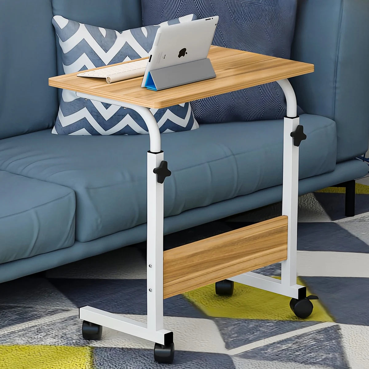 Mesa de Escritório com Altura Ajustável - Mesa Móvel para Notebook e Estudo