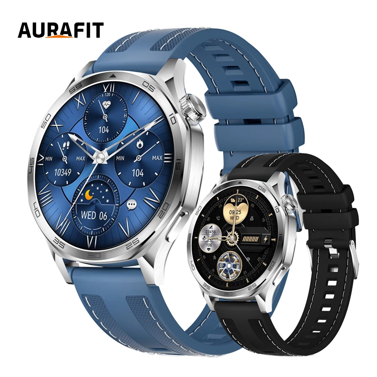 Smartwatch AURAFIT AM29 Tela AMOLED 1.43" Carregamento Sem Fio 100+ Modos Monitor Saúde IP68 Strava