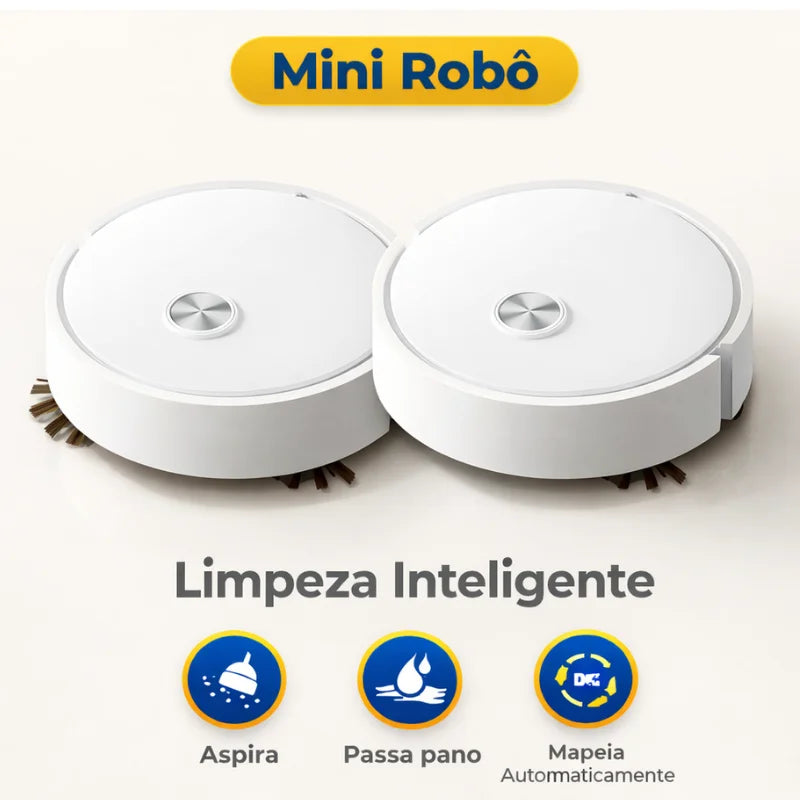 Mini Aspirador Robô Master Kim – recarregável via USB.