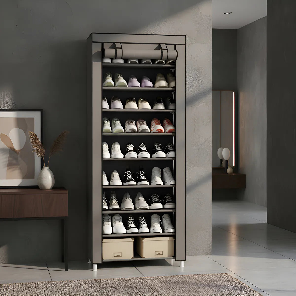 Sapateira Organizador de Sapatos 9 Prateleiras TNT Preto