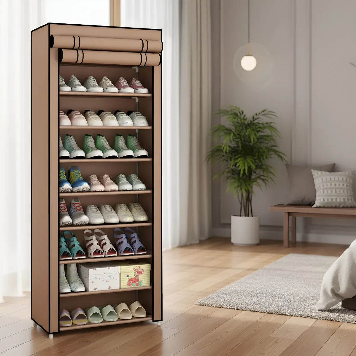 Sapateira Organizador de Sapatos 9 Prateleiras TNT Preto
