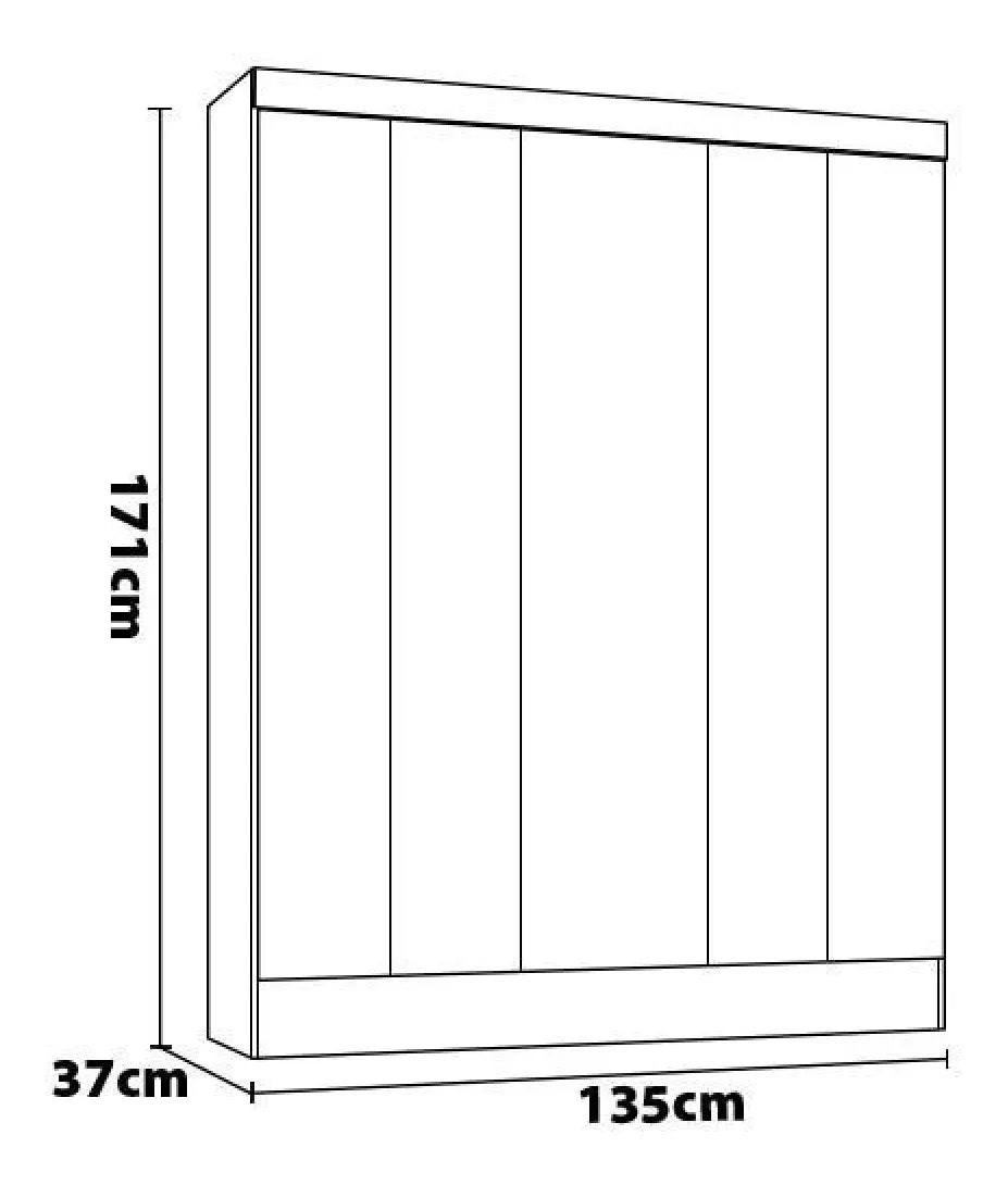 Guarda-roupa Solteiro 5 Portas MDP Branco Moderno Demobile Artico