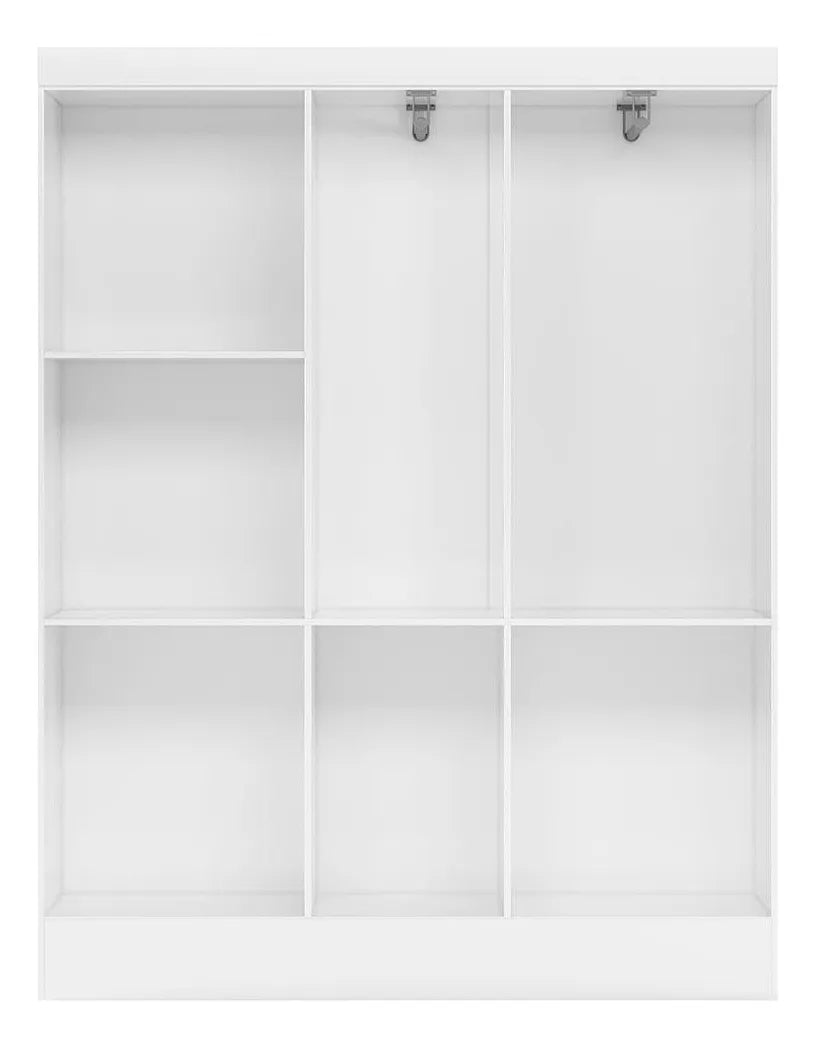 Guarda-roupa Solteiro 5 Portas MDP Branco Moderno Demobile Artico