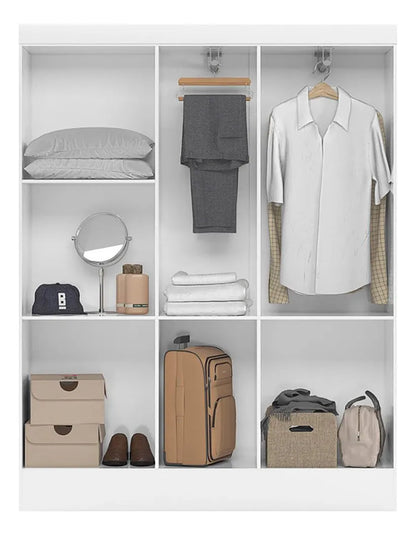 Guarda-roupa Solteiro 5 Portas MDP Branco Moderno Demobile Artico