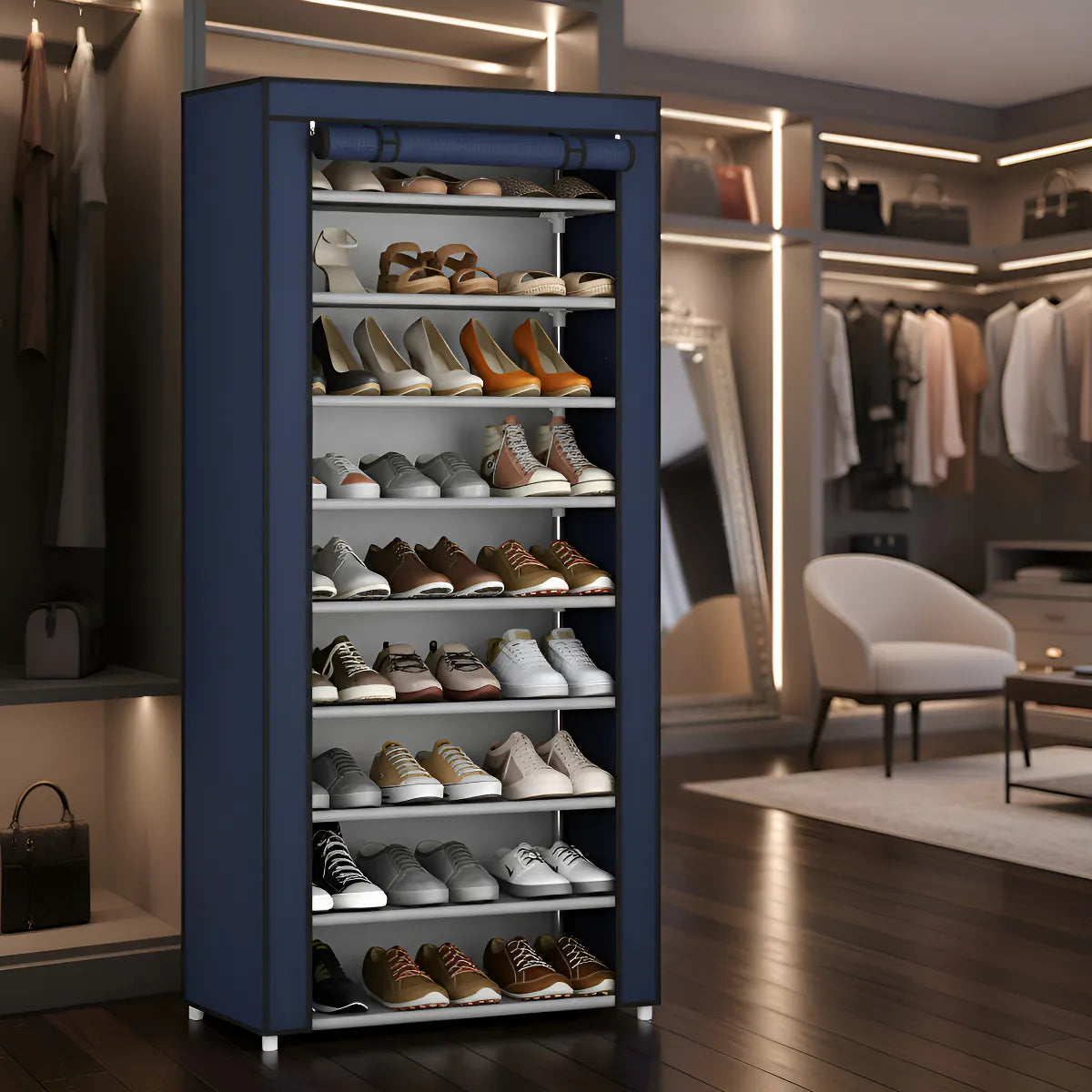 Sapateira Organizador de Sapatos 9 Prateleiras TNT Preto