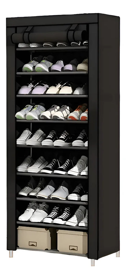 Sapateira Organizador de Sapatos 9 Prateleiras TNT Preto