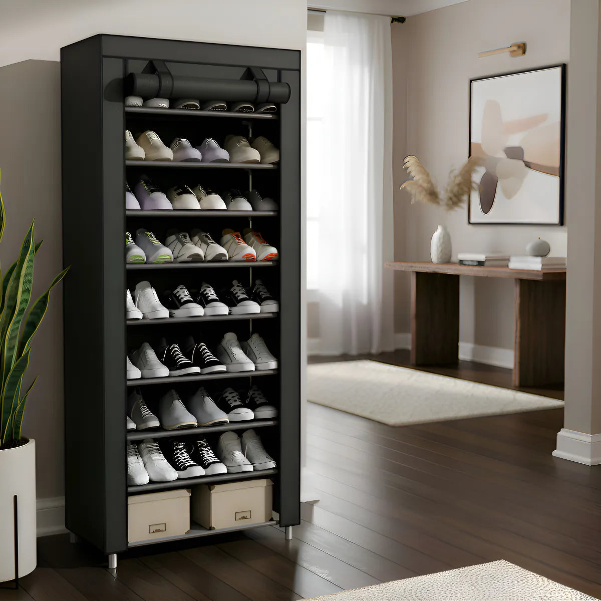 Sapateira Organizador de Sapatos 9 Prateleiras TNT Preto