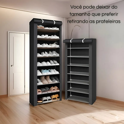 Sapateira Organizador de Sapatos 9 Prateleiras TNT Preto