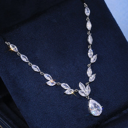 Conjunto Colar e Brincos Pérola CZ Grande Huitan - Noiva e Casamento