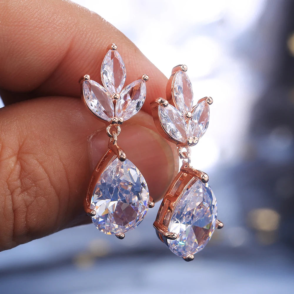 Conjunto Colar e Brincos Pérola CZ Grande Huitan - Noiva e Casamento