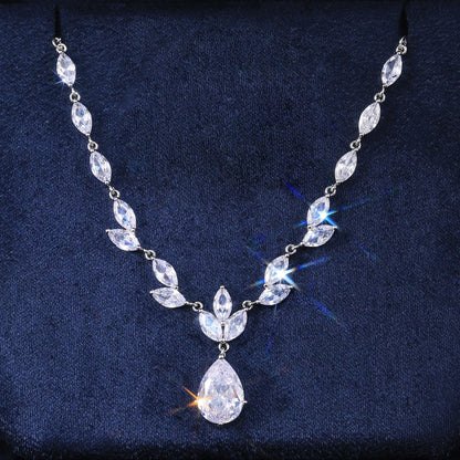 Conjunto Colar e Brincos Pérola CZ Grande Huitan - Noiva e Casamento