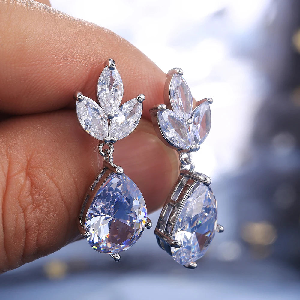 Conjunto Colar e Brincos Pérola CZ Grande Huitan - Noiva e Casamento
