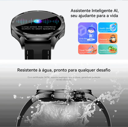 Smartwatch AURAFIT AM29 Tela AMOLED 1.43" Carregamento Sem Fio 100+ Modos Monitor Saúde IP68 Strava