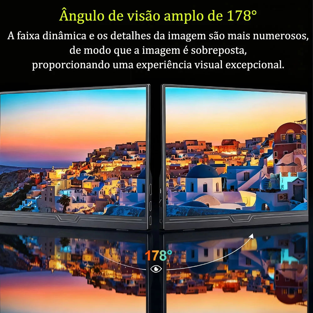 Monitor Portátil Touch 15.6" - Tela Sensível ao Toque Móvel