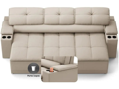 Sofá Retrátil e Reclinável 3 Lugares Velosuede Up Next Sofas