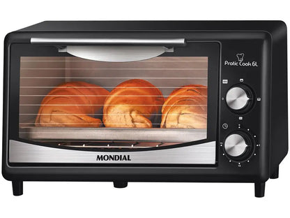 Forno Elétrico de Bancada Mondial Pratic Cook FR-09 6L Preto com Timer – 110V